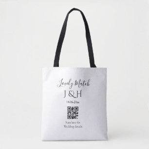 Tote Bag Le mariage d'ajouter le nom de couple QR code scan