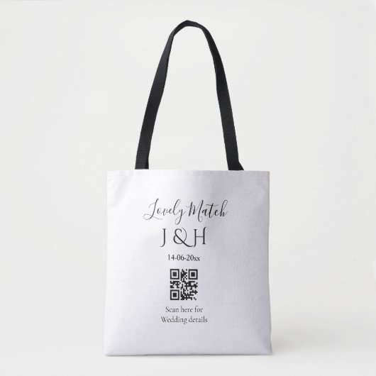 Tote Bag Le mariage d'ajouter le nom de couple QR code scan (Devant)