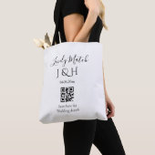 Tote Bag Le mariage d'ajouter le nom de couple QR code scan (De près)