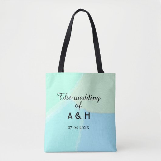 Tote Bag Le mariage de nom de couple initiale lettre date (Devant)