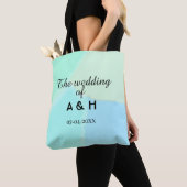 Tote Bag Le mariage de nom de couple initiale lettre date (De près)
