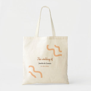 Tote Bag Le mariage de nom de la mariée du marié date pêche