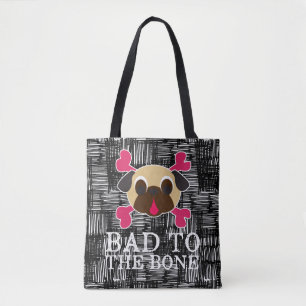 Tote Bag Le mauvais aux os croisés de carlin d'os