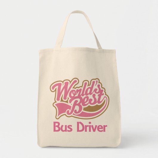 Tote Bag Le meilleur chauffeur de bus des mondes roses (Devant)