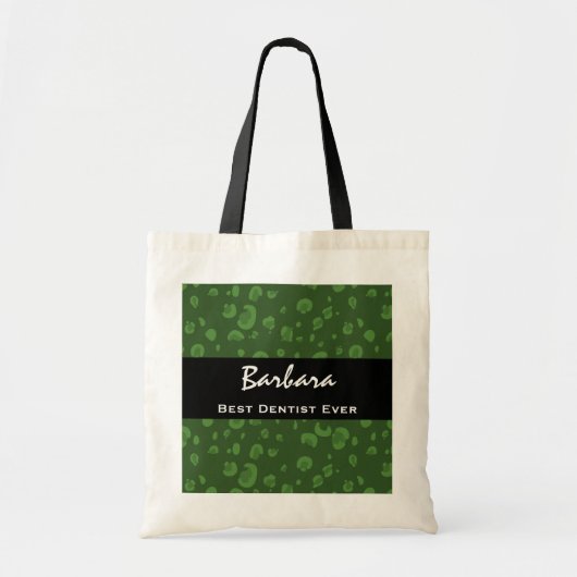 Tote Bag Le meilleur léopard vert nommé toujours fait sur (Devant)