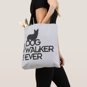 Tote Bag Le Meilleur Promeneur de Chiens Cadeau Silhouett