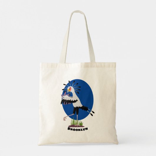 Tote Bag Le mignon secrétaire oiseau écrire des notes dessi (Dos)