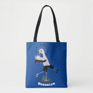Tote Bag Le mignon secrétaire oiseau écrire des notes dessi