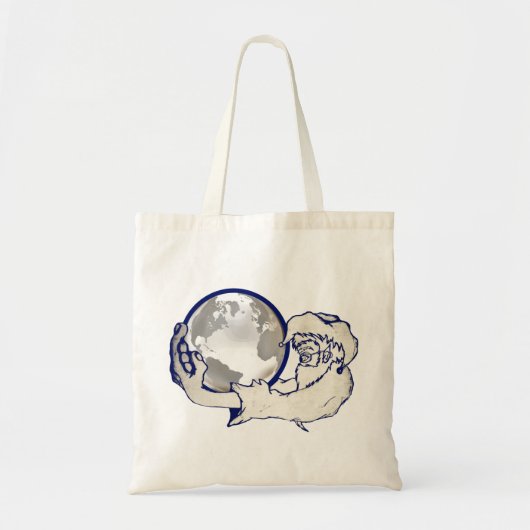 Tote Bag le monde entier dans une main de singes (Devant)