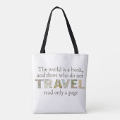 Tote Bag Le Monde Est Un Livre | Devis de carte de voyage (Dos)