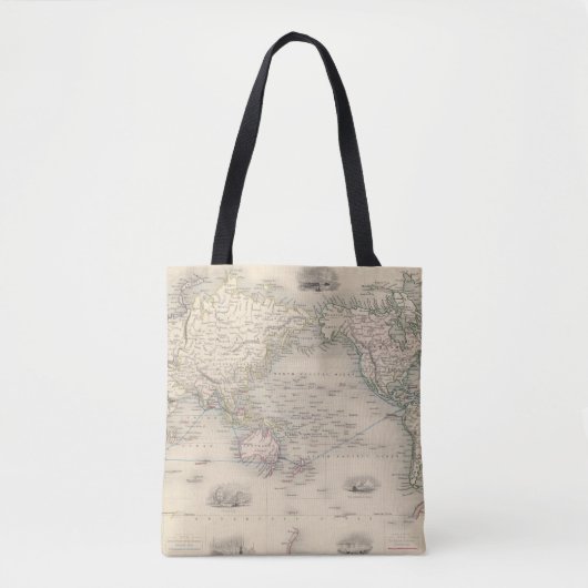 Tote Bag Le monde sur la projection de Mercator (Devant)