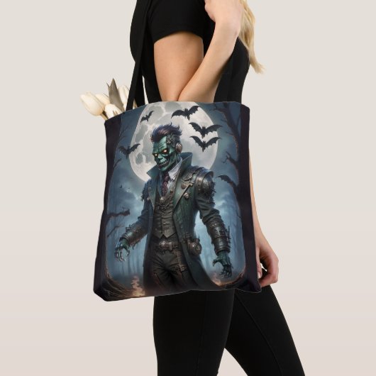 Tote Bag Le monstre de Halloween Steampunk Frankenstein (De près)