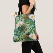 Tote Bag Le Motif blanc Lotus Tropical Canopy (De près)