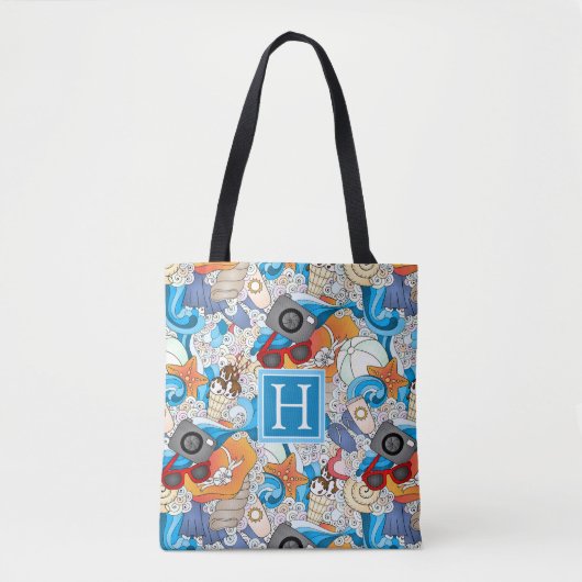 Tote Bag Le motif | d'amusement d'été ajoutent votre (Devant)