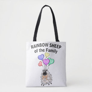 Tote Bag Le mouton arc-en-ciel de la famille Fourre-tout