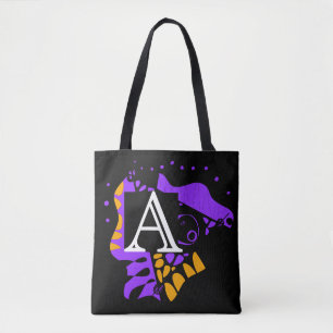 Tote Bag Le nid d’oiseaux - Lettre initiale personnalisée A
