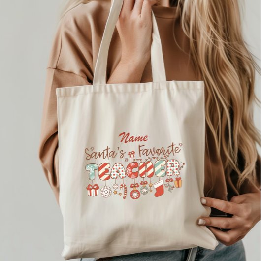 Tote Bag Le Noël de l'enseignant préféré du Père Noël