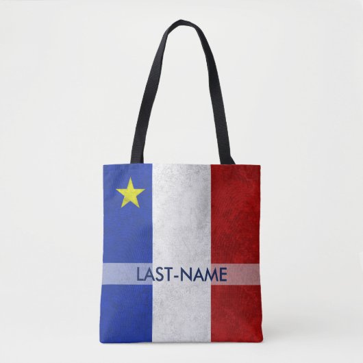 Tote Bag Le nom de famille acadien de drapeau (Devant)