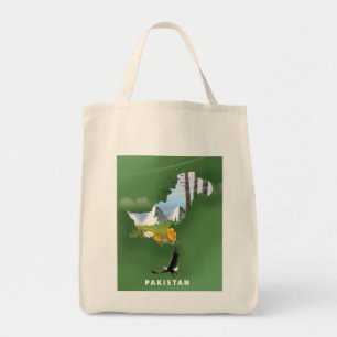 Tote Bag Le Pakistan a illustré la carte de voyage