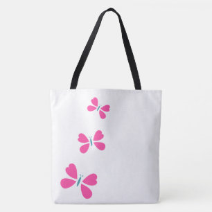 Tote Bag Le papillon rose vole