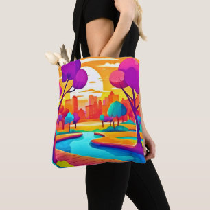 Tote Bag Le parc animé Sunset City Park