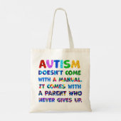 Tote Bag Le parent AUTISM ne se lève jamais (Dos)