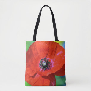 Tote Bag Le pavot rouge sous la lumière du soleil