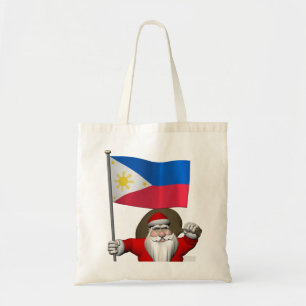 Tote Bag Le père noël avec le drapeau des Philippines