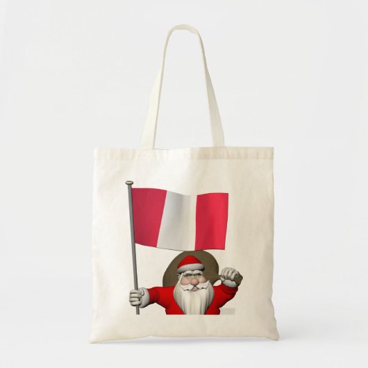 Tote Bag Le Père Noël Avec L'Ensigne Du Pérou (Devant)