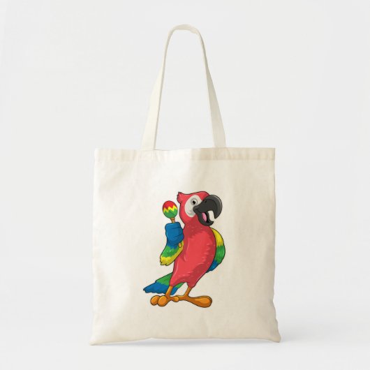 Tote Bag Le perroquet à la musique avec Maracas (Devant)
