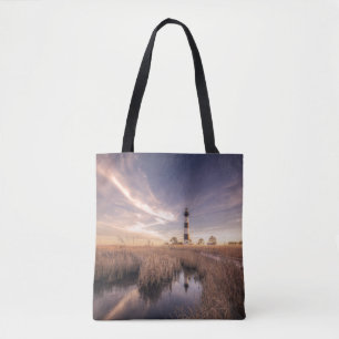 Tote Bag Le phare d'île de Bodie au coucher du soleil