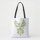 Tote Bag Le Phoenix vert se lève en blanc (Devant)