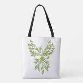 Tote Bag Le Phoenix vert se lève en blanc (Dos)