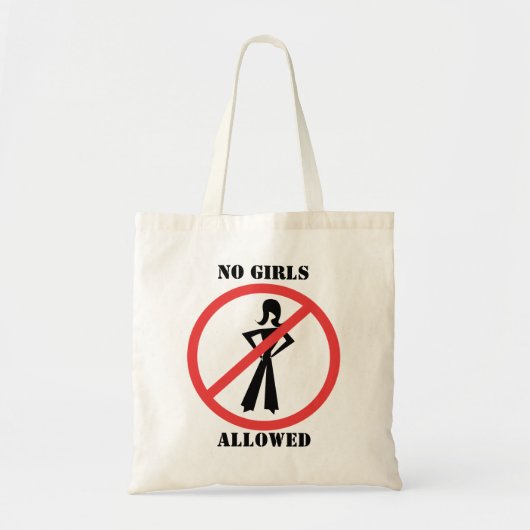 Tote Bag Le pictogramme sans symbole Aucune fille autorisée (Devant)