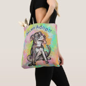 Tote Bag Le pitbull mignon "adoptent ! , ne faites pas des (De près)