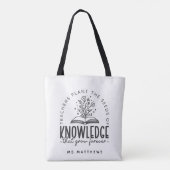 Tote Bag Le Plante de l'enseignant les graines du savoir (Dos)