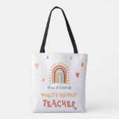 Tote Bag Le plus grand cadeau d'enseignant du monde Boho ar (Dos)