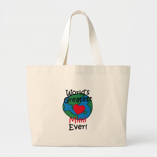 Tote Bag Le plus grand coeur Mimi du monde (Devant)