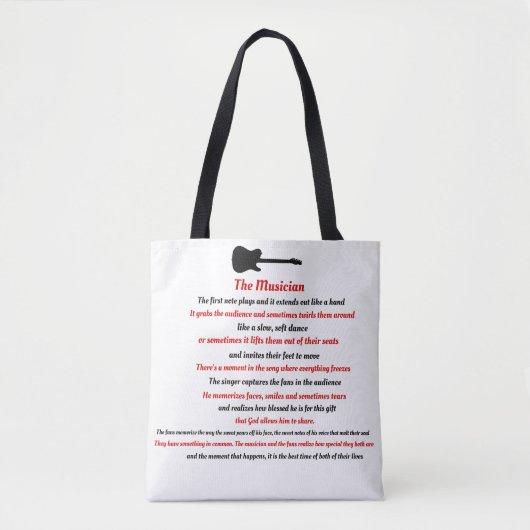 Tote Bag Le poème de musicien (Devant)