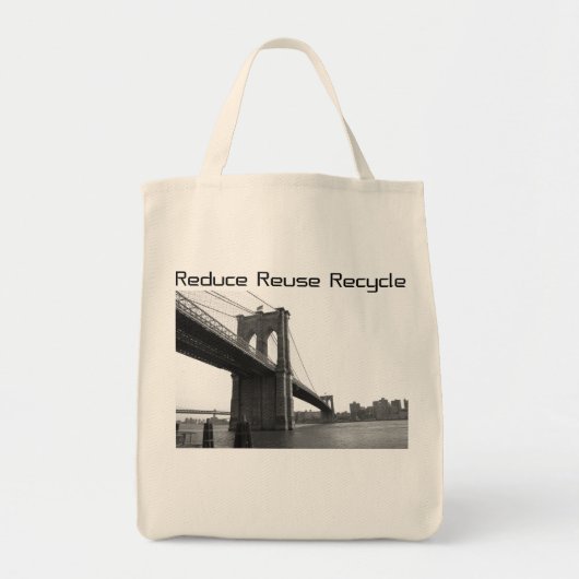 Tote Bag Le pont de Brooklyn réutilisent (Devant)