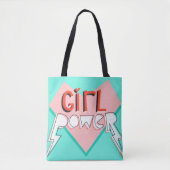 Tote Bag Le pouvoir des filles. Design mignon avec slogan g (Devant)