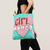 Tote Bag Le pouvoir des filles. Design mignon avec slogan g (De près)