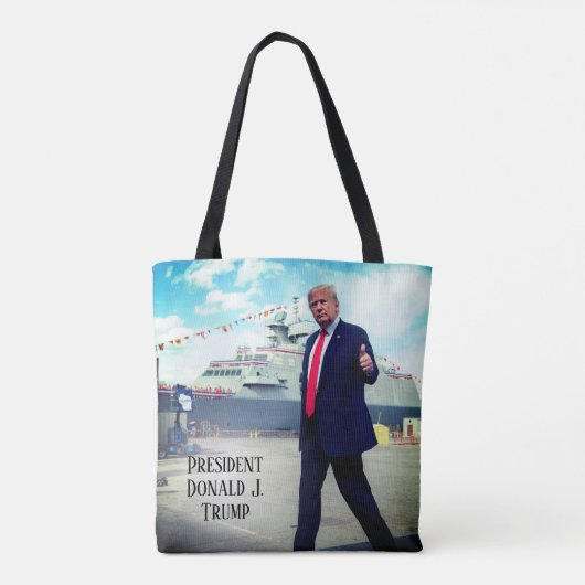Tote Bag Le Président Donald Trump lève le pied au navire n (Dos)