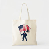 Tote Bag Le président Trump porte le drapeau des États-Unis (Devant)