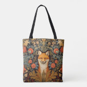 Tote Bag Le renard et les fleurs rouges style Art nouveau (Dos)