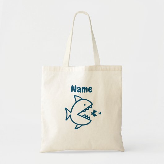 Tote Bag Le requin drôle personnalisé de l'enfant (Devant)