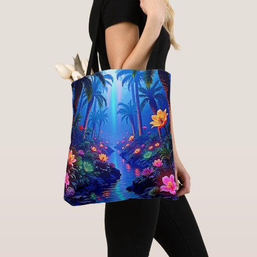 Tote Bag Le rêve enchanté de la forêt de la rivière Vibrant (De près)