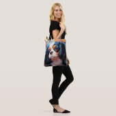 Tote Bag Le roi Cavalier Charles Spaniel en fleurs (Sur le modèle)