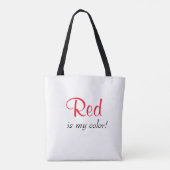 Tote Bag Le rouge, c'est ma citation de couleur mignonne (Dos)