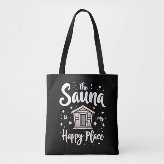 Tote Bag Le sauna est mon endroit heureux (Devant)